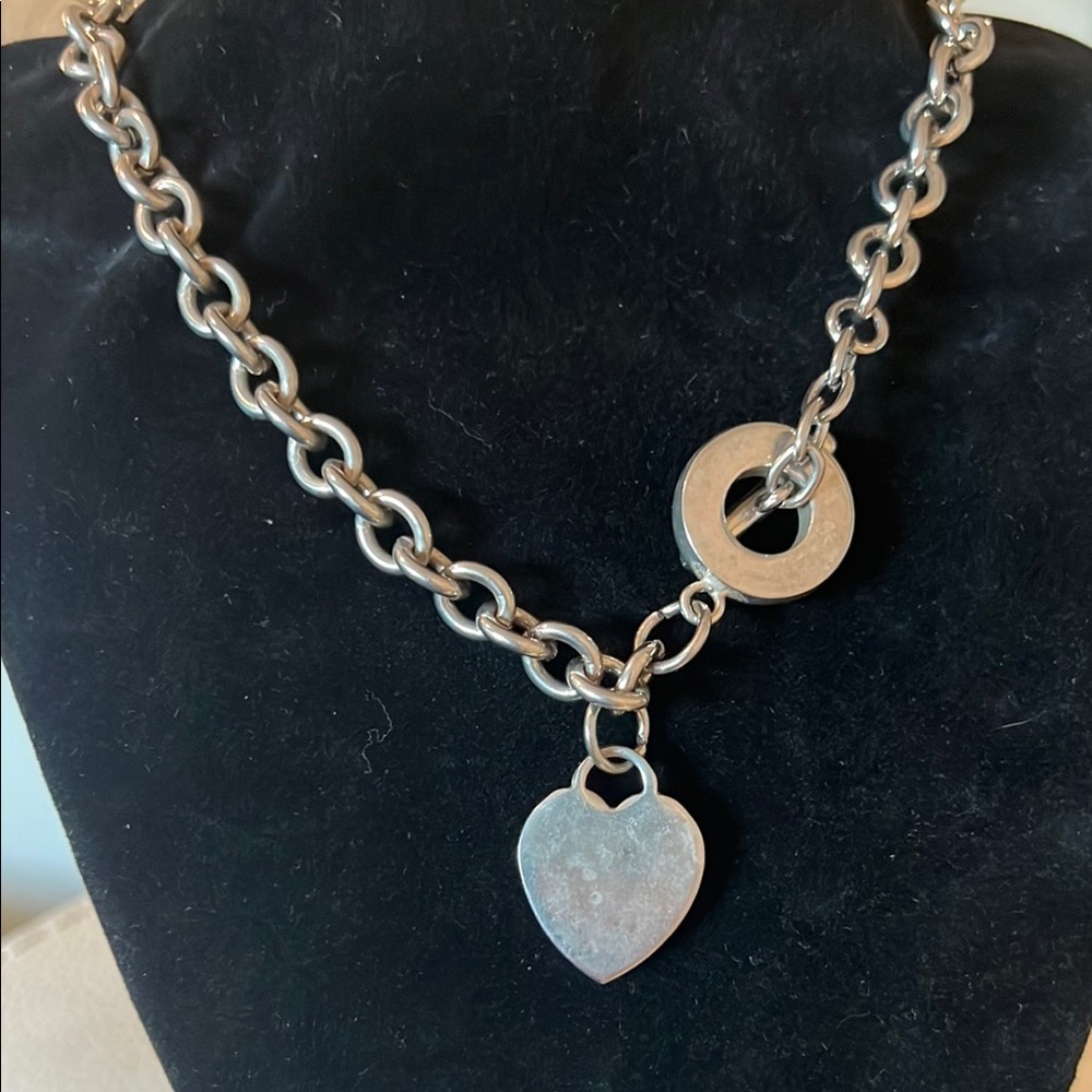 Silver Heart Pendant Chain Necklace